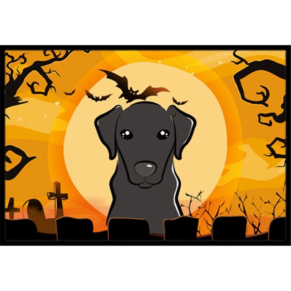 Jensendistributionservices Halloween Black Labrador Indoor & Outdoor Mat, 18 x 27 in. MI2556822 - main